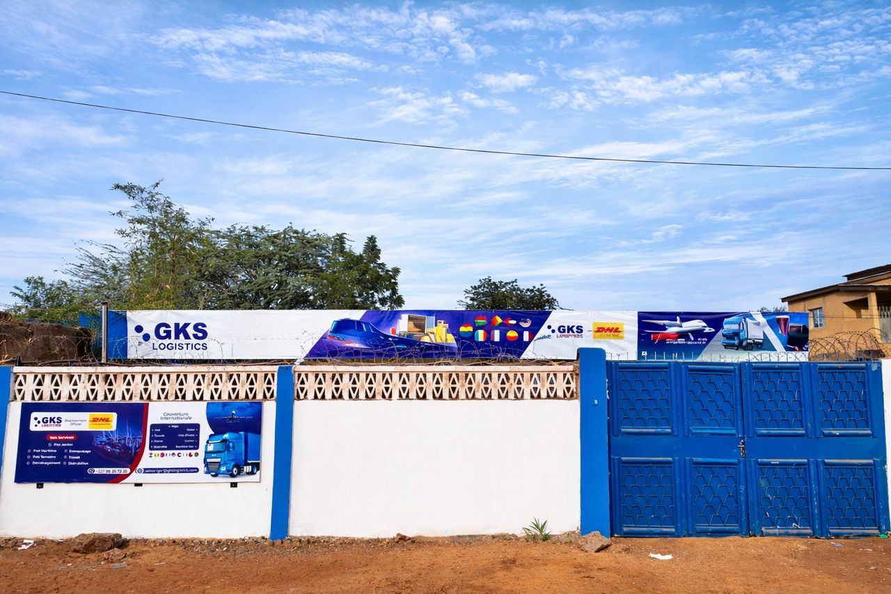 Enceinte et portail du bureau GKS Logistics Niger